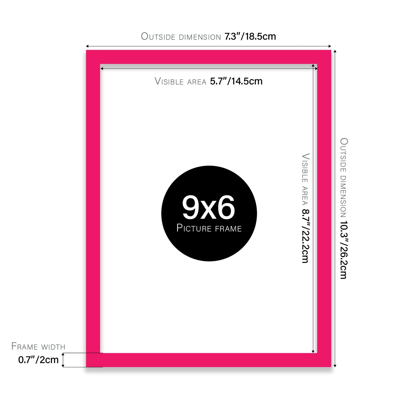 Bright Pink 9x6" frame trade supplier