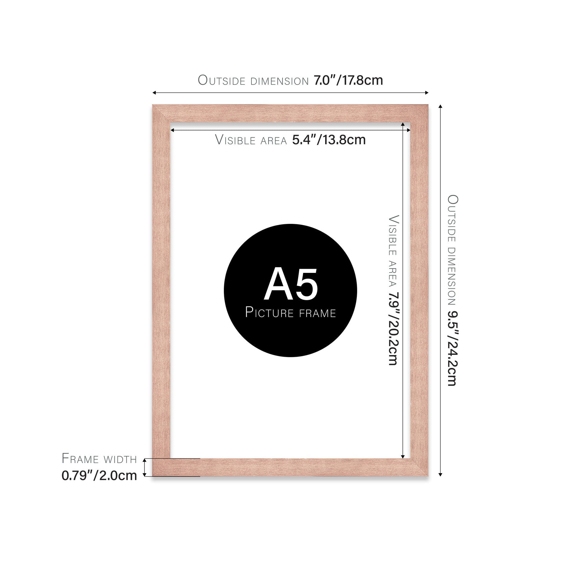 Rose Gold A5 bulk photo frames