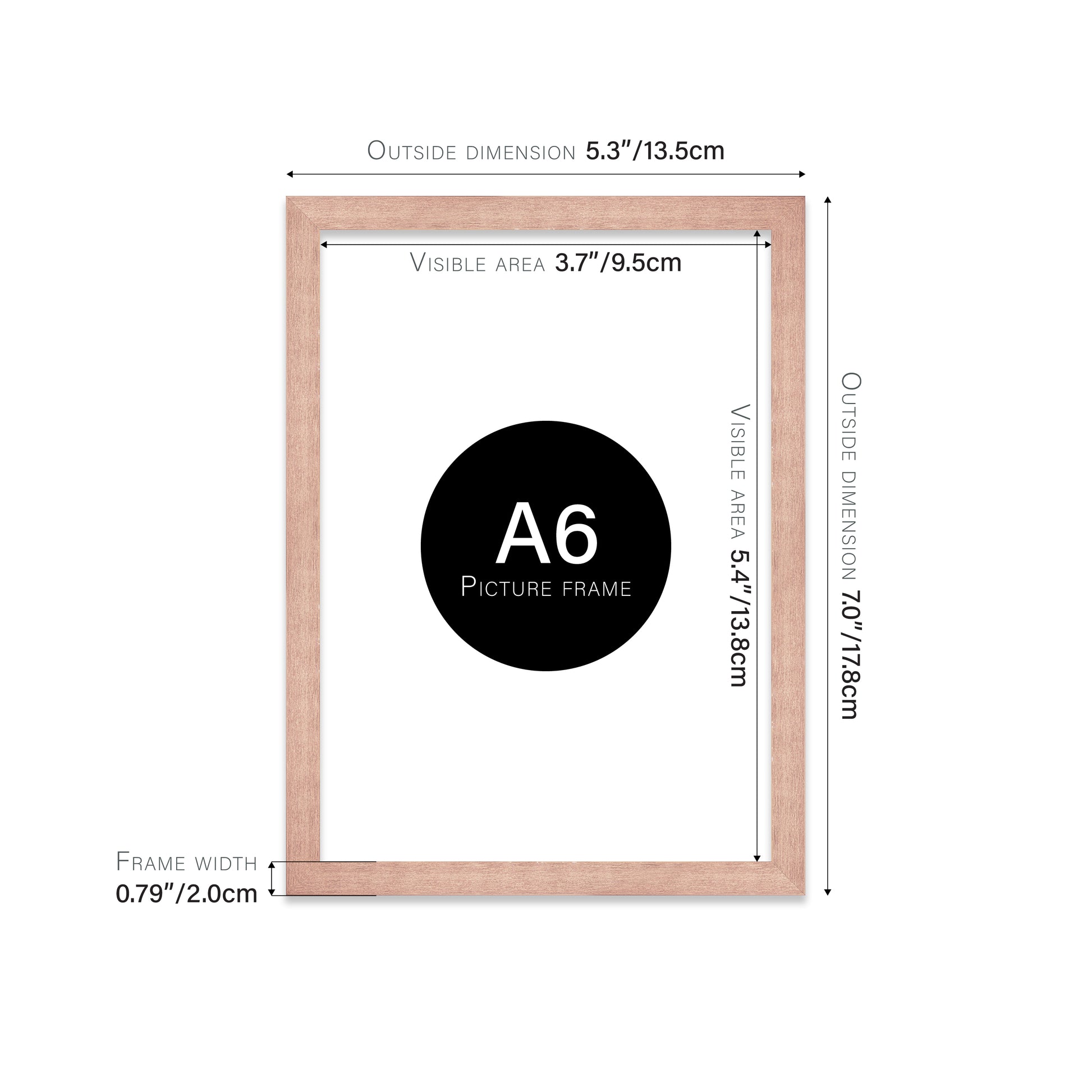 Rose Gold A6 Picture Frame b2b