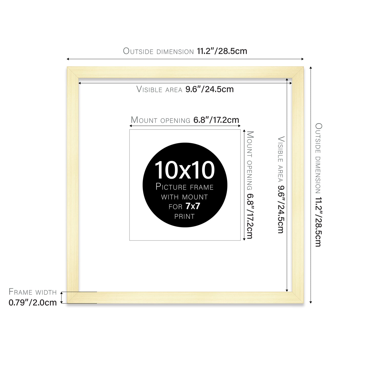 Gold Picture Frame 20mm Edge