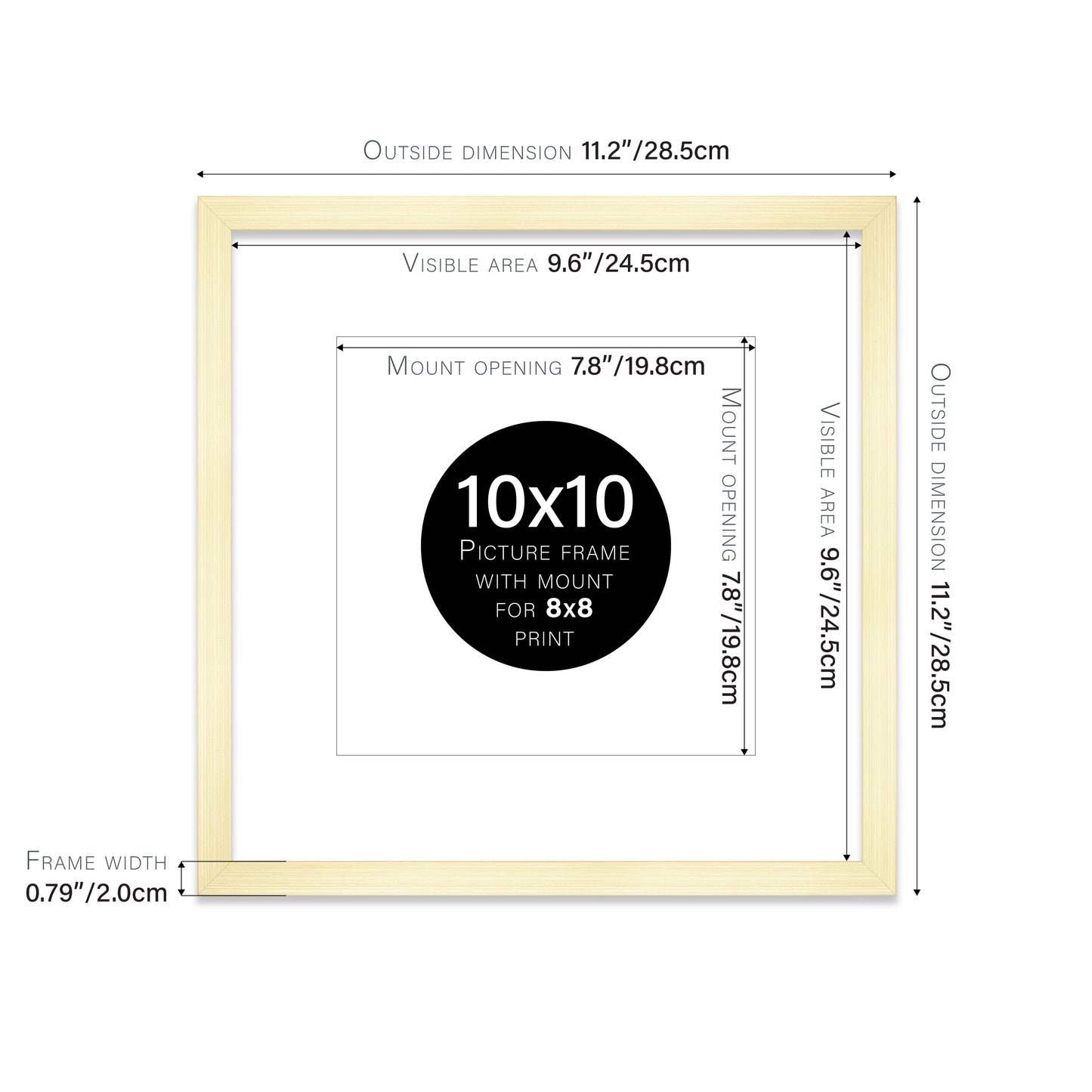 Gold Picture Frame 20mm Edge