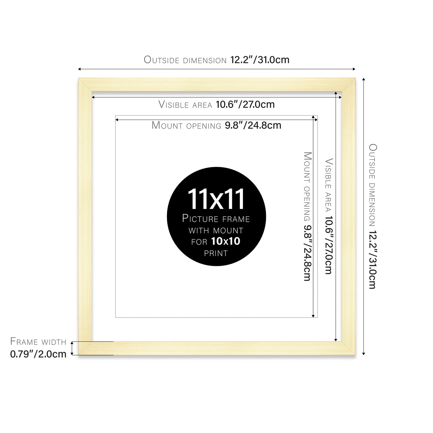 Gold Picture Frame 20mm Edge