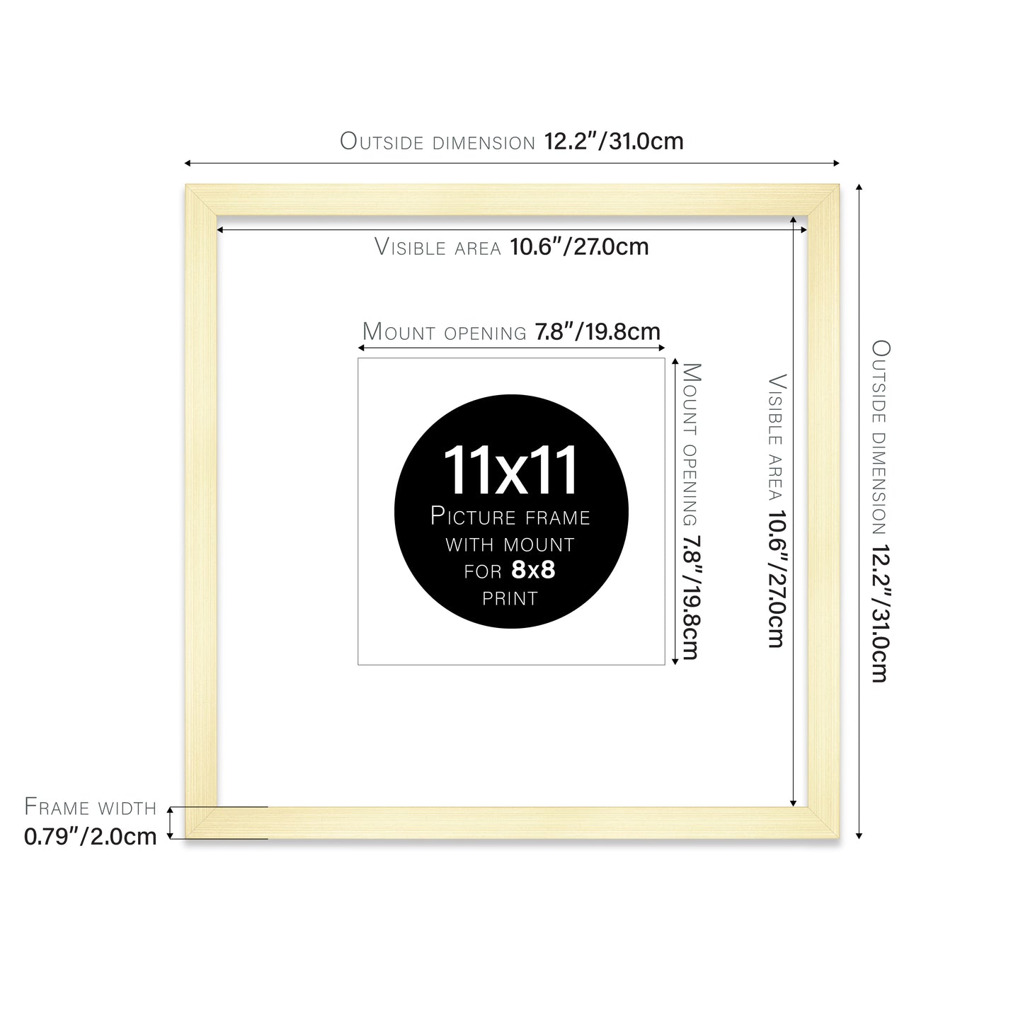 Gold Picture Frame 20mm Edge