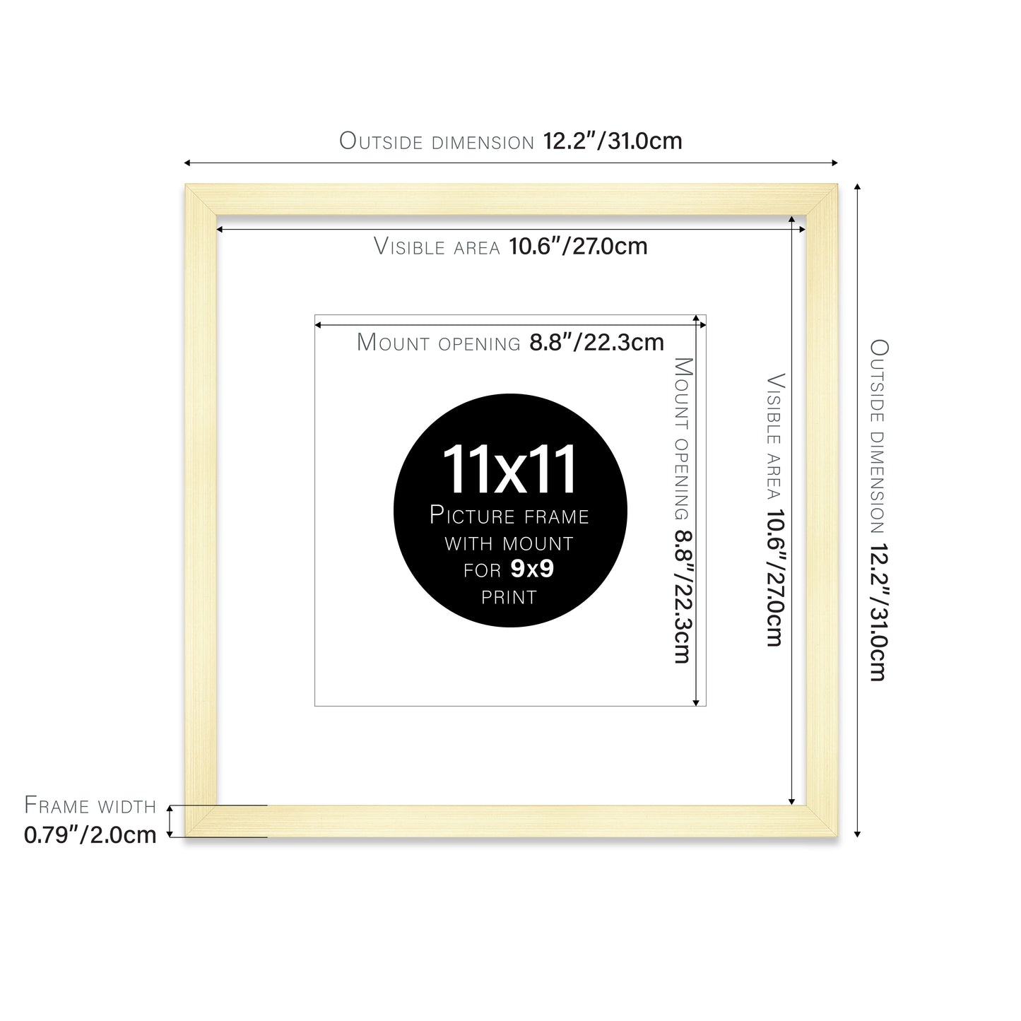 Gold Picture Frame 20mm Edge