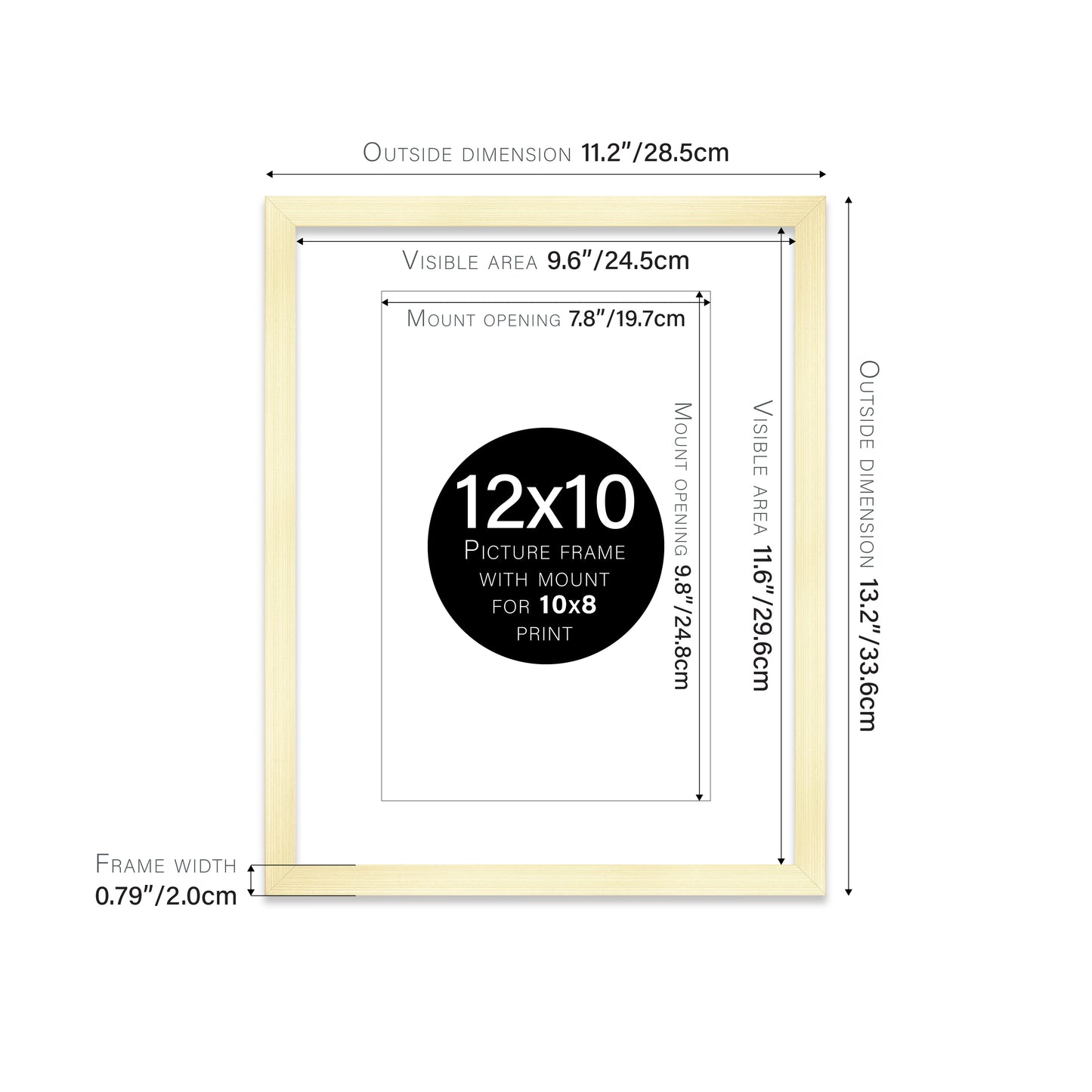 Gold Picture Frame 20mm Edge