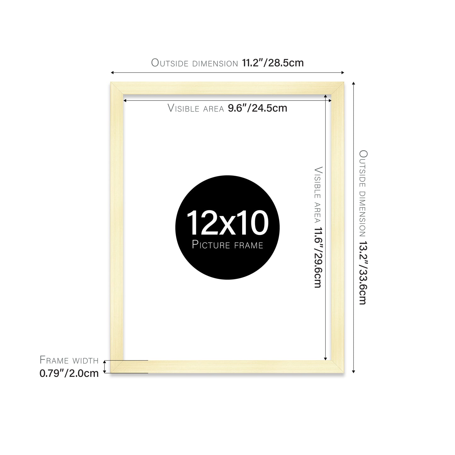 Gold 12x10" affordable wholesale frames for wall art