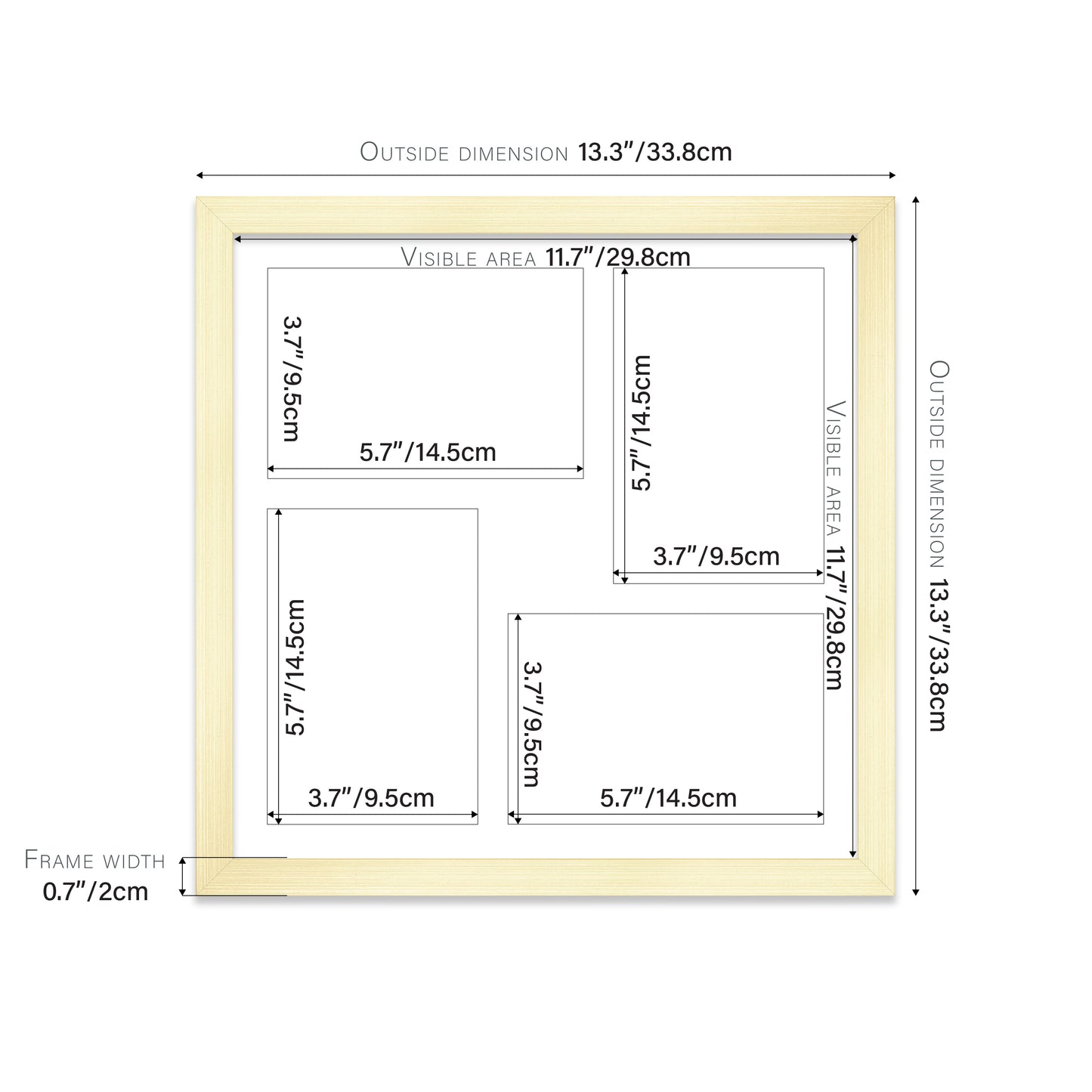 Gold Picture Frame 20mm Edge