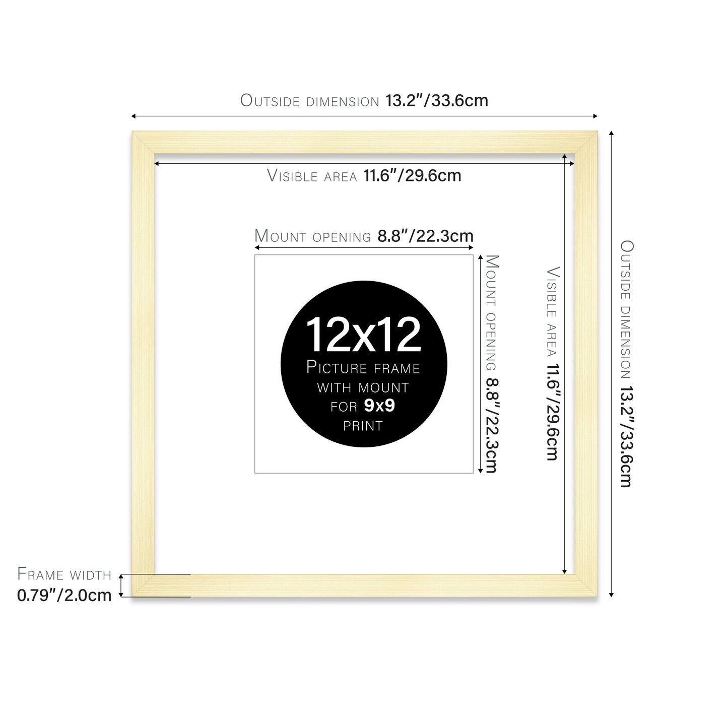 Gold Picture Frame 20mm Edge