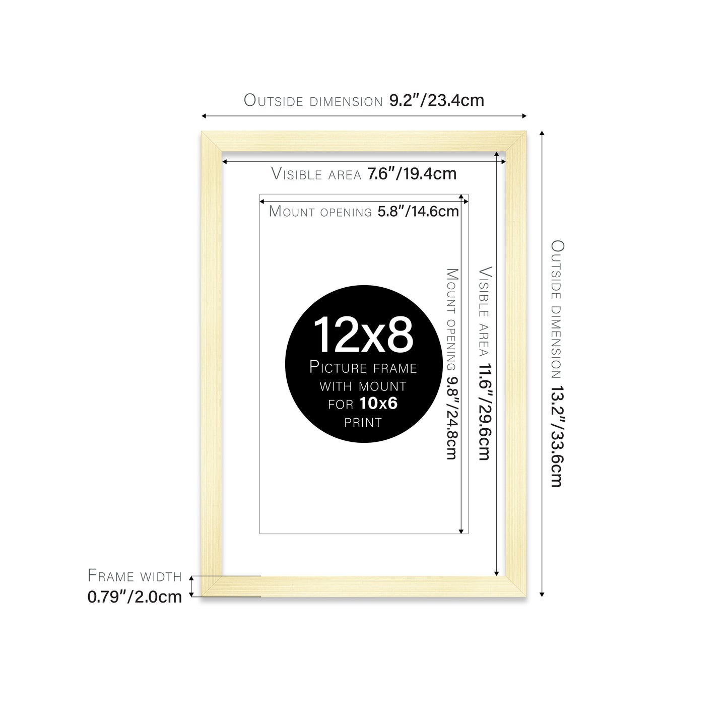 Gold Picture Frame 20mm Edge