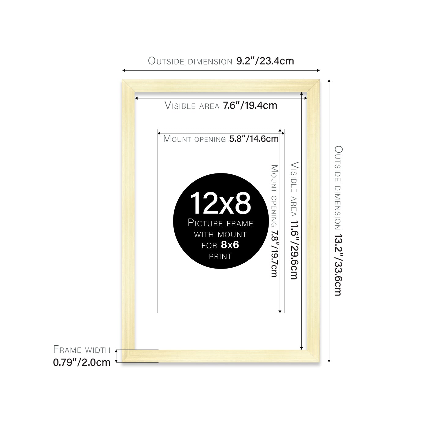 Gold Picture Frame 20mm Edge