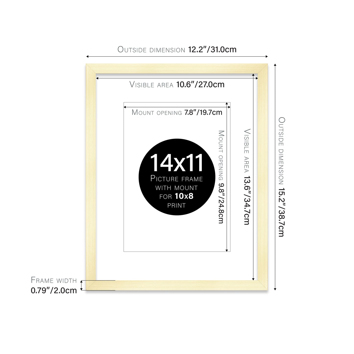 Gold Picture Frame 20mm Edge