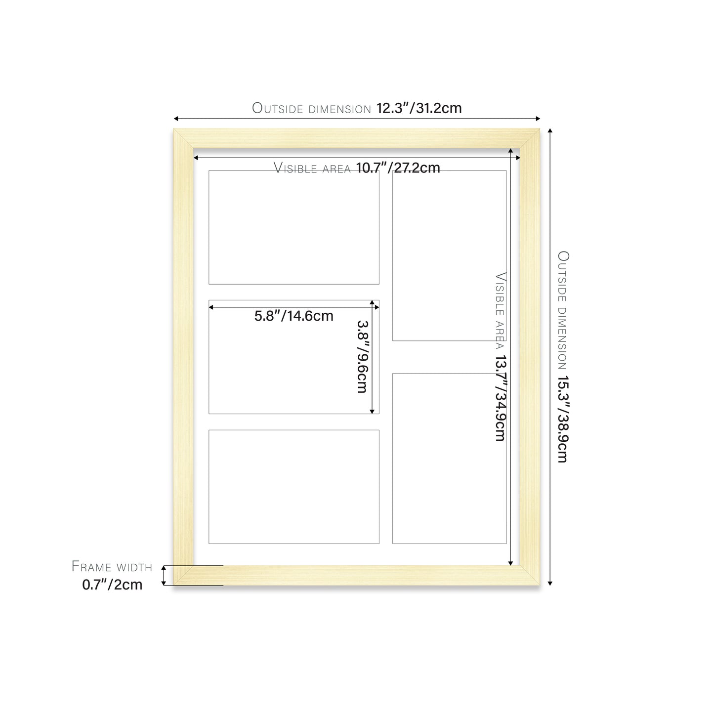 Gold Picture Frame 20mm Edge