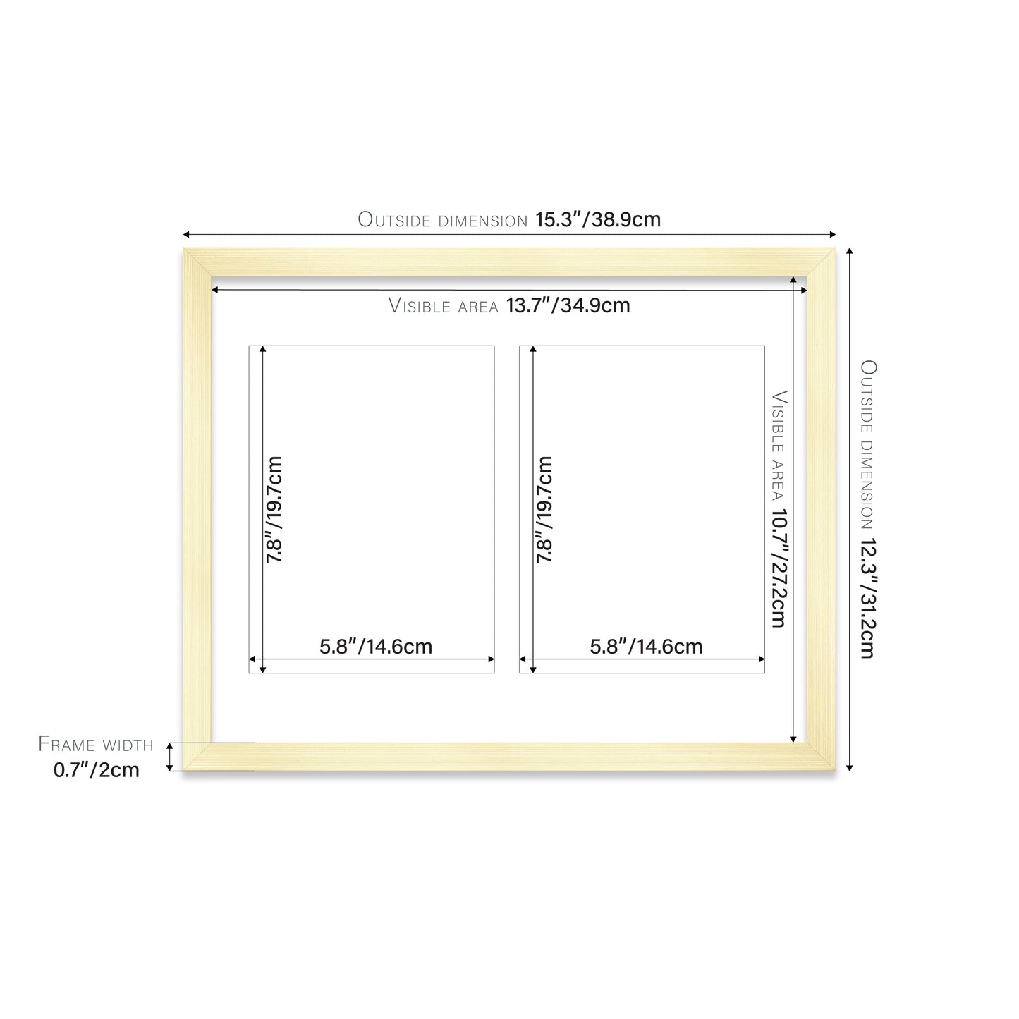 Gold Picture Frame 20mm Edge