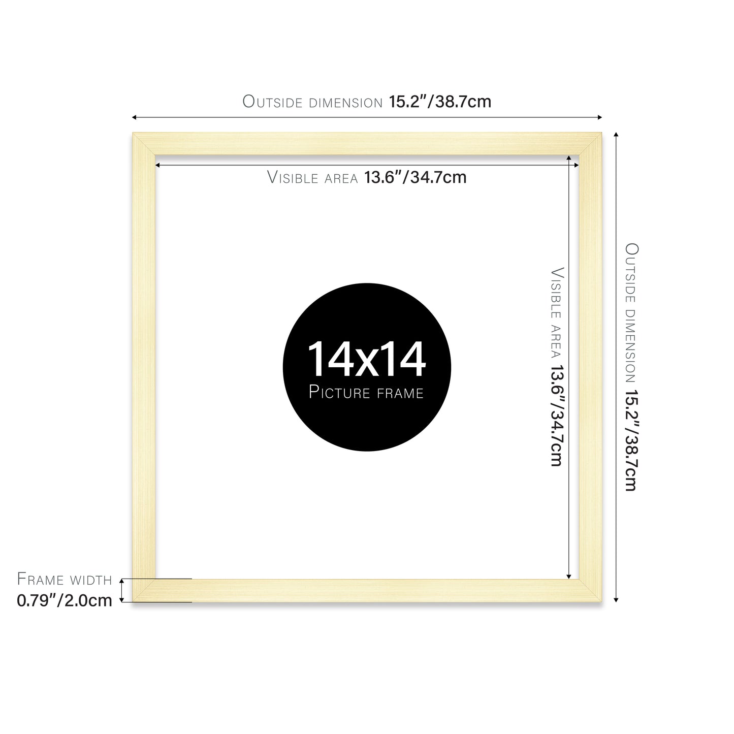 Gold 14x14" bulk photo frames