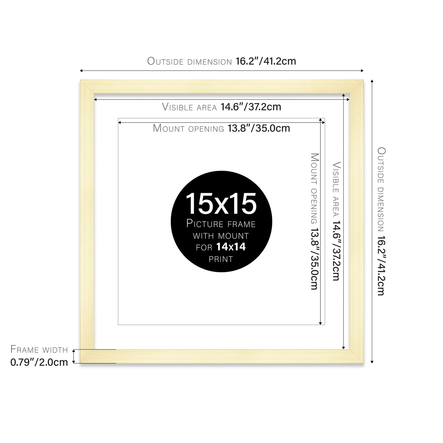 Gold Picture Frame 20mm Edge