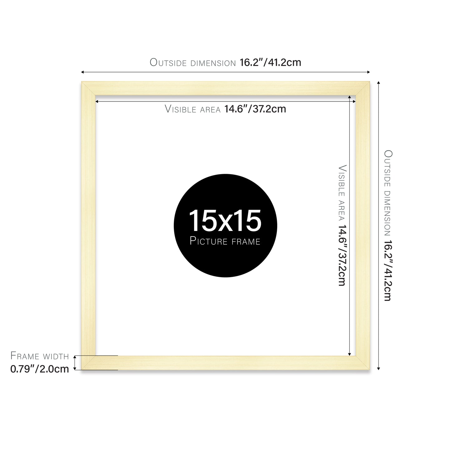 Gold 15x15" Picture Frame b2b