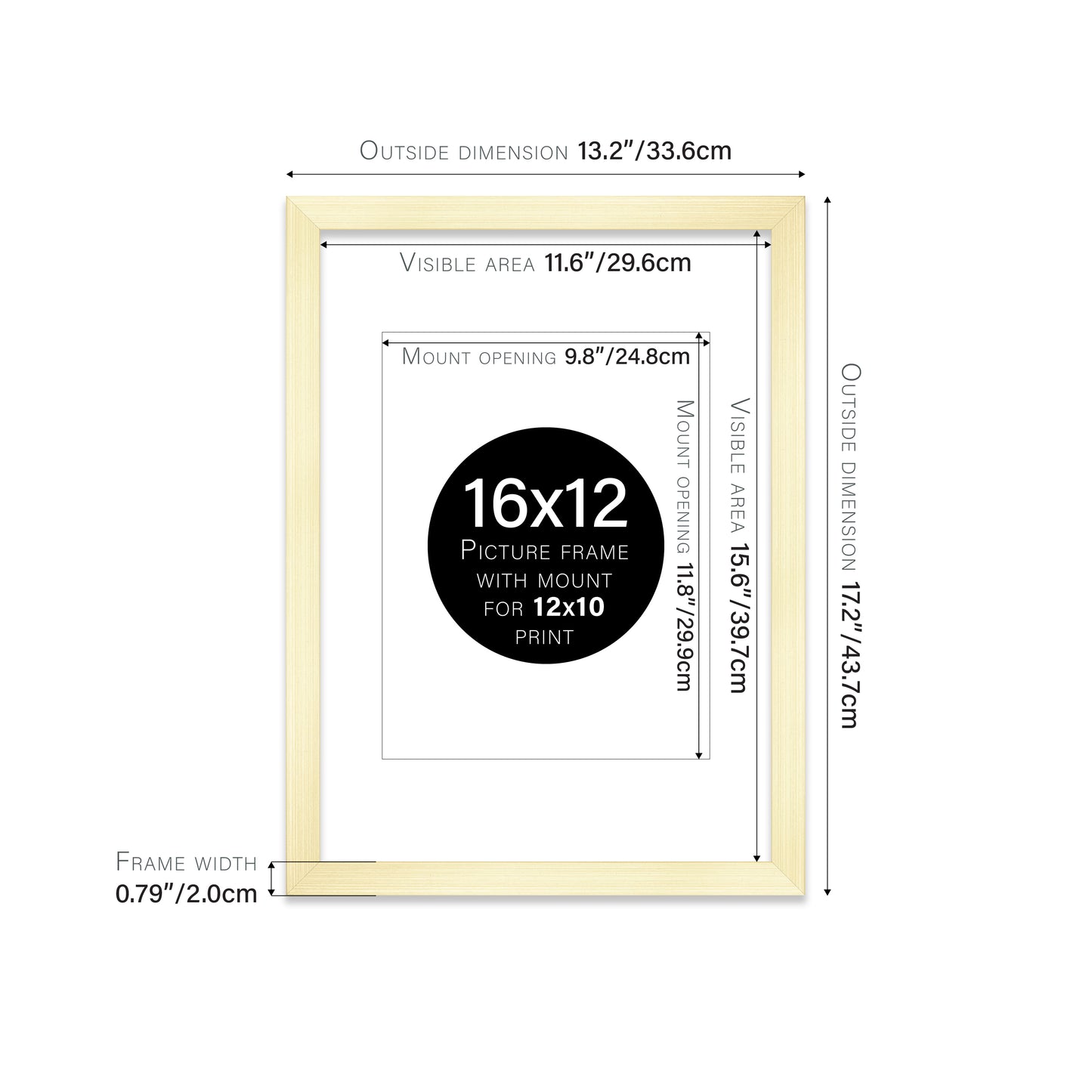 Gold Picture Frame 20mm Edge