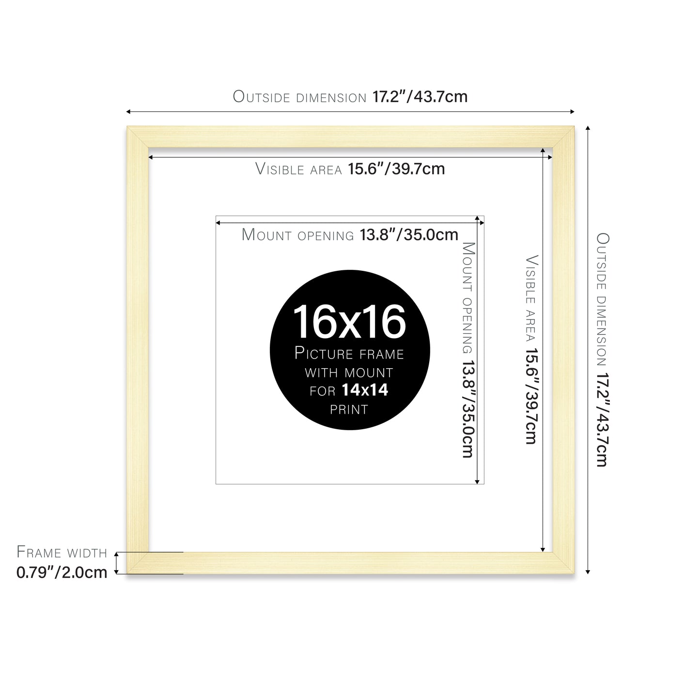 Gold Picture Frame 20mm Edge