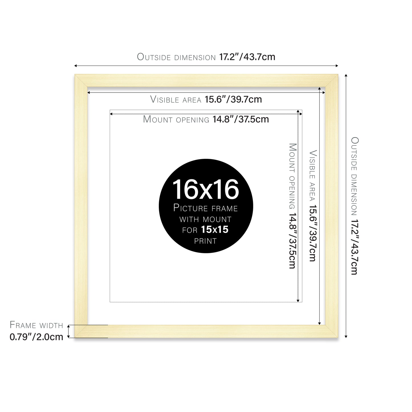 Gold Picture Frame 20mm Edge