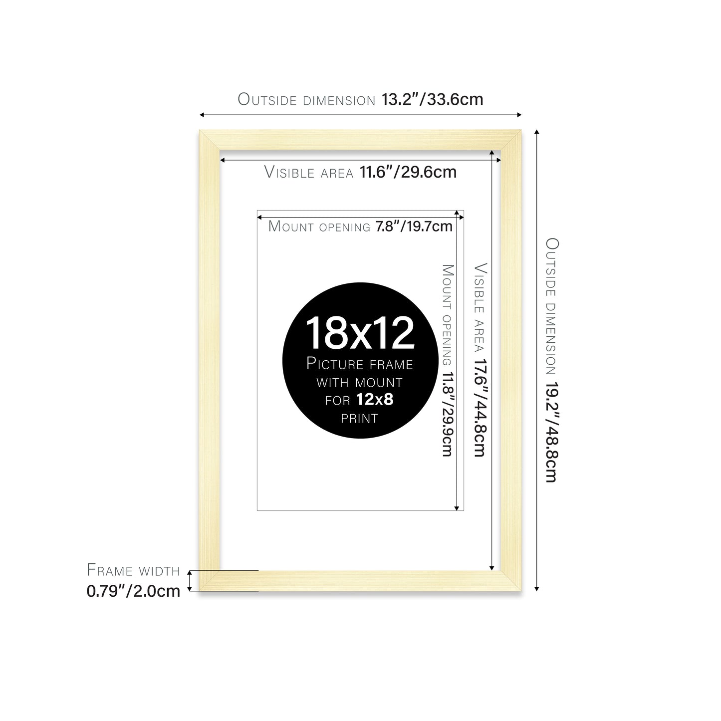 Gold Picture Frame 20mm Edge