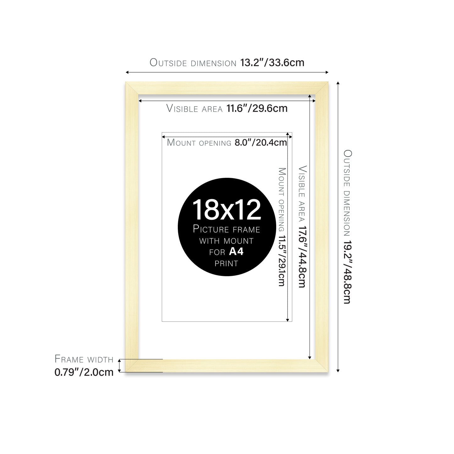 Gold Picture Frame 20mm Edge