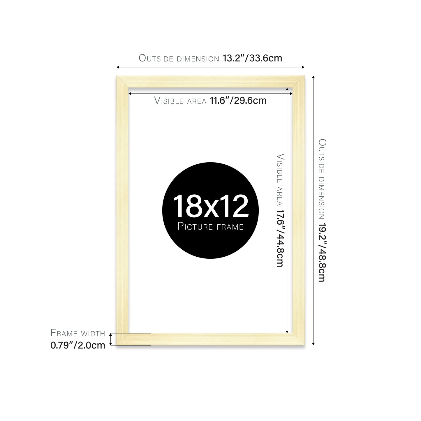 Gold 18x12" Picture Frame b2b