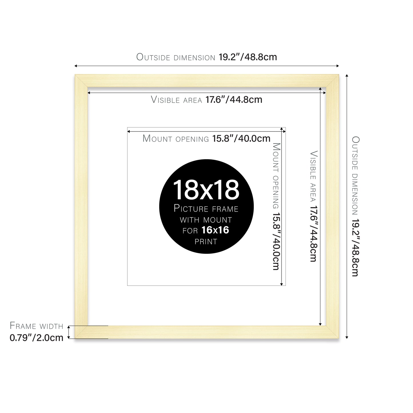 Gold Picture Frame 20mm Edge
