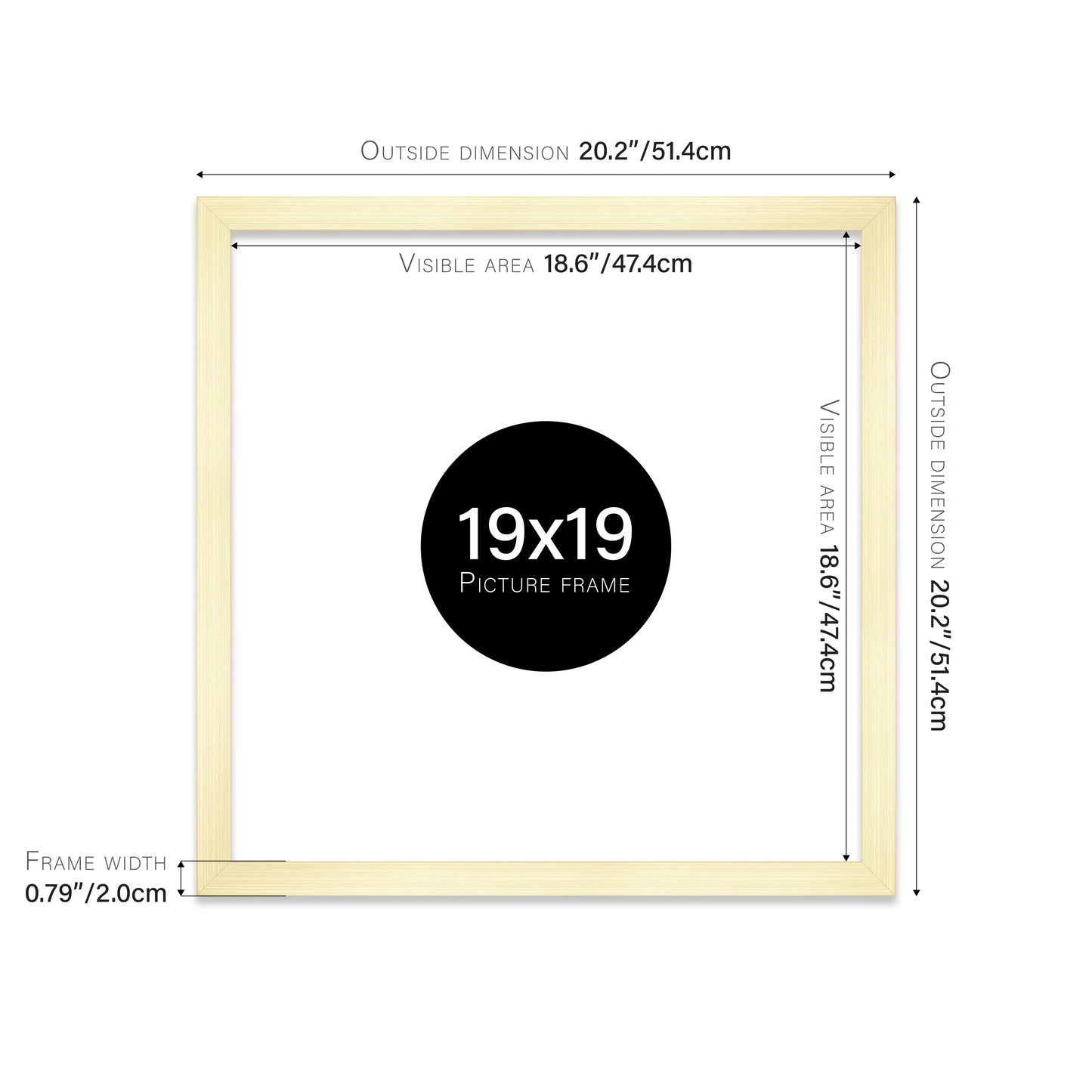 Gold 19x19" Polcore frame bulk buy