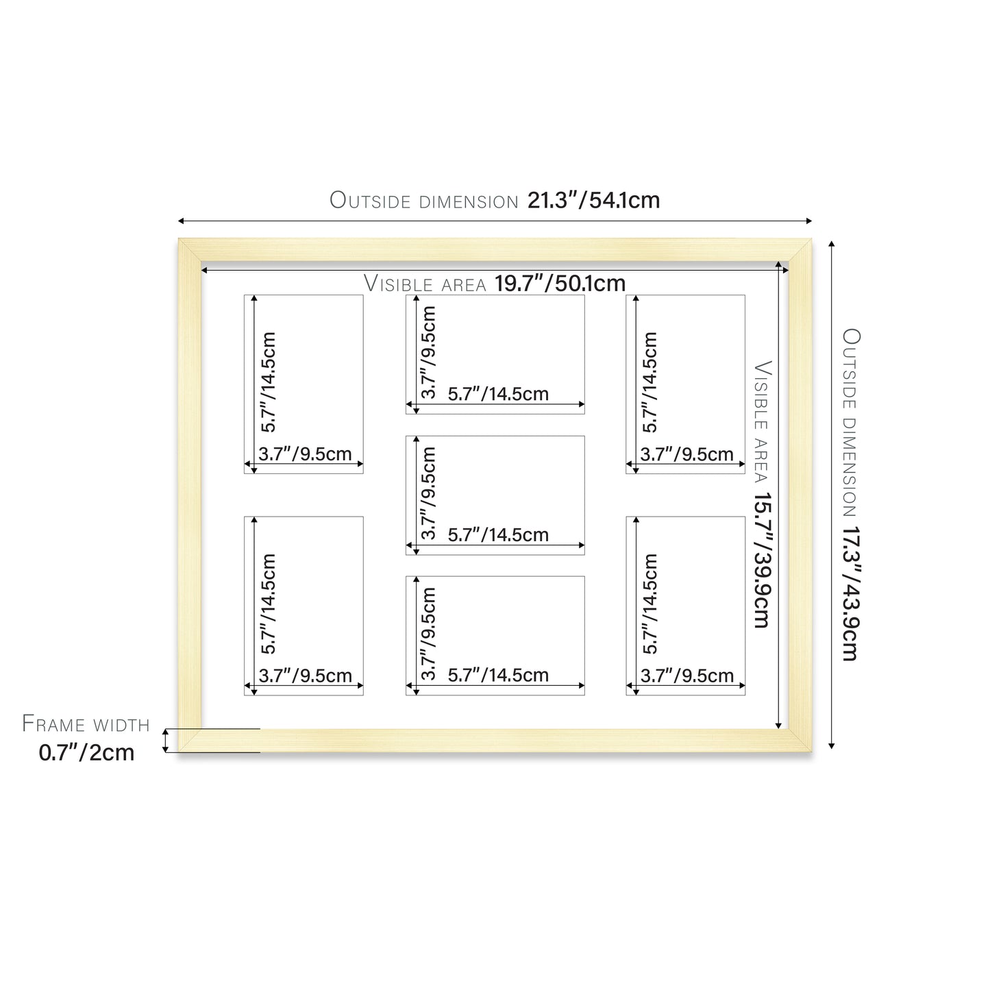 Gold Picture Frame 20mm Edge