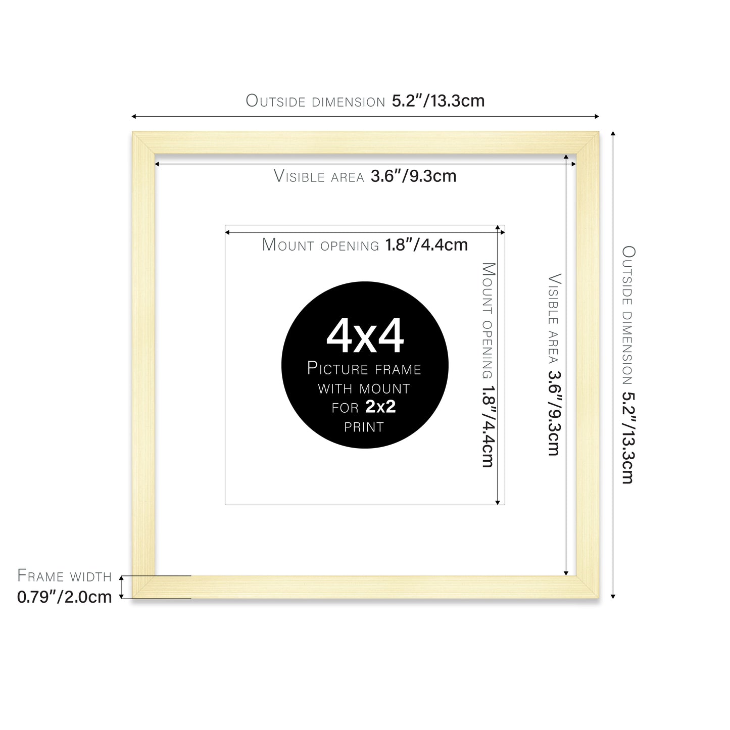 Gold Picture Frame 20mm Edge
