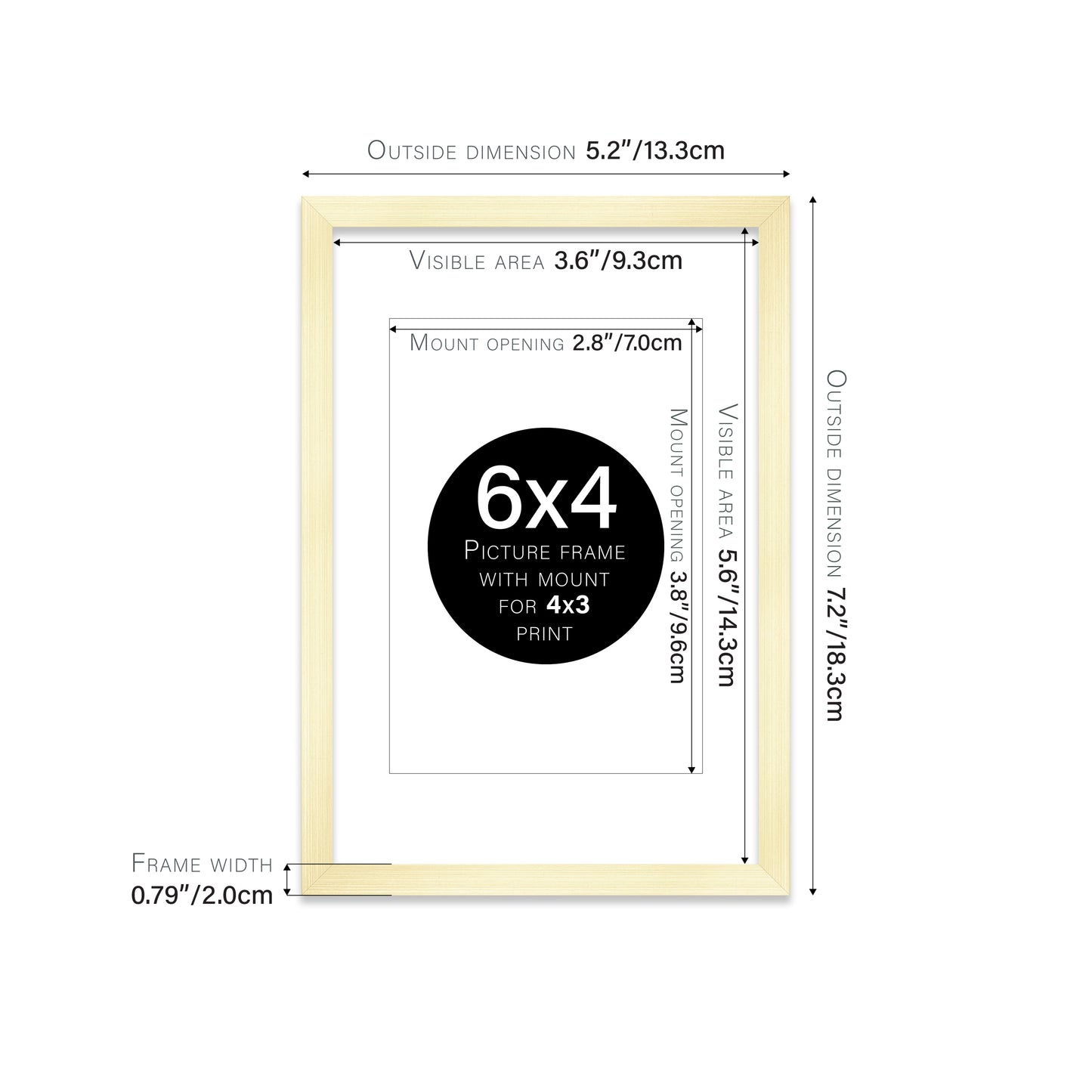 Gold Picture Frame 20mm Edge