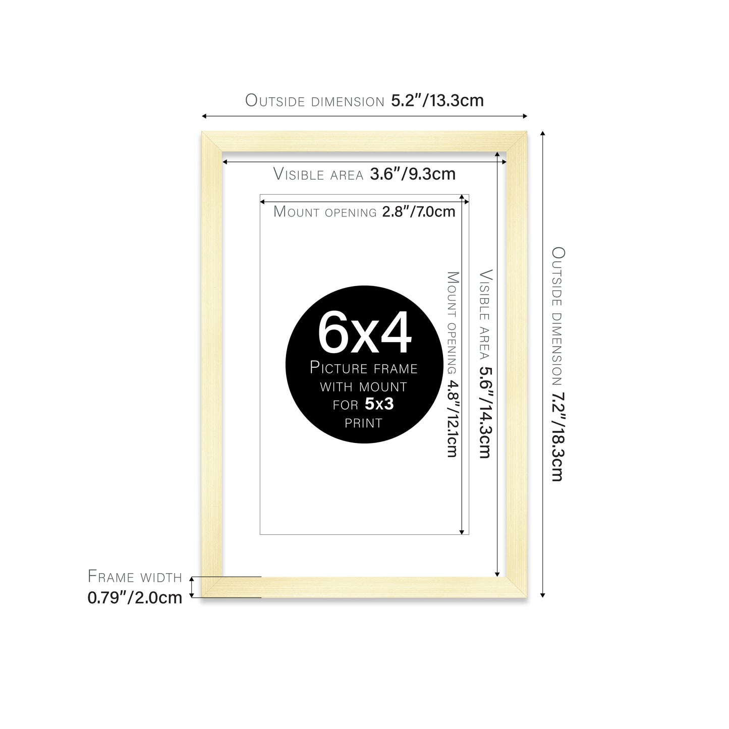 Gold Picture Frame 20mm Edge