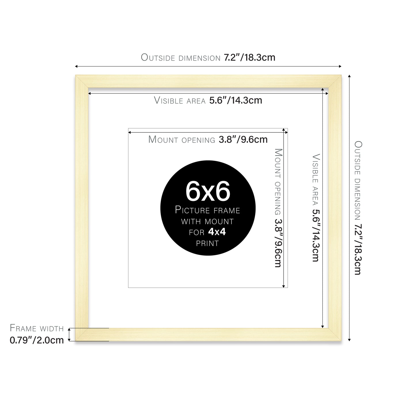 Gold Picture Frame 20mm Edge