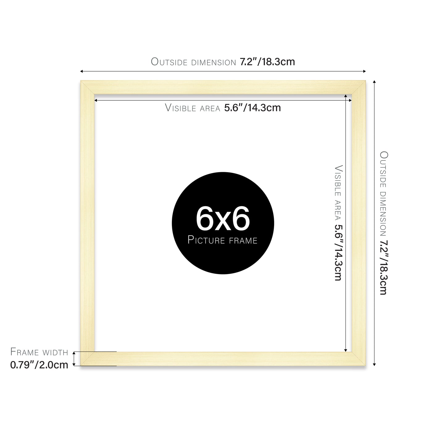 Gold 6x6" frame trade supplier
