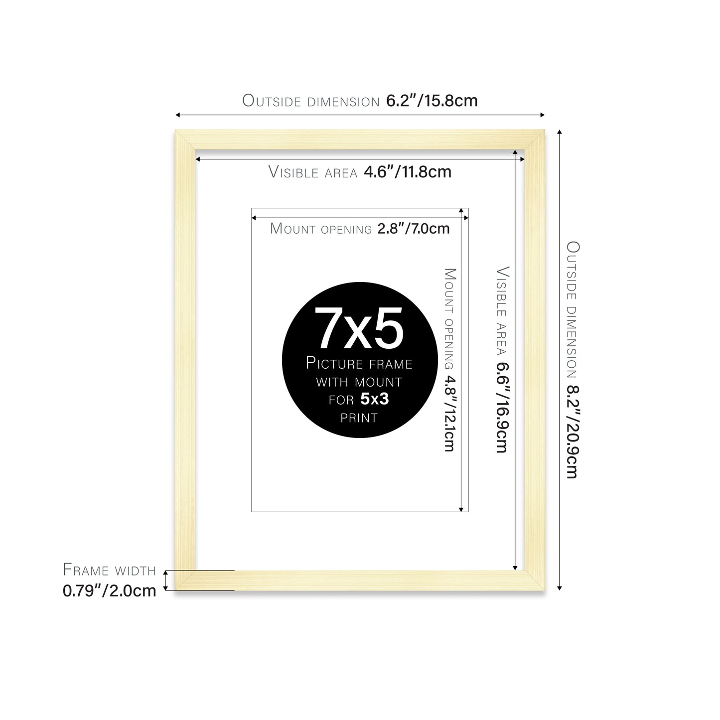 Gold Picture Frame 20mm Edge