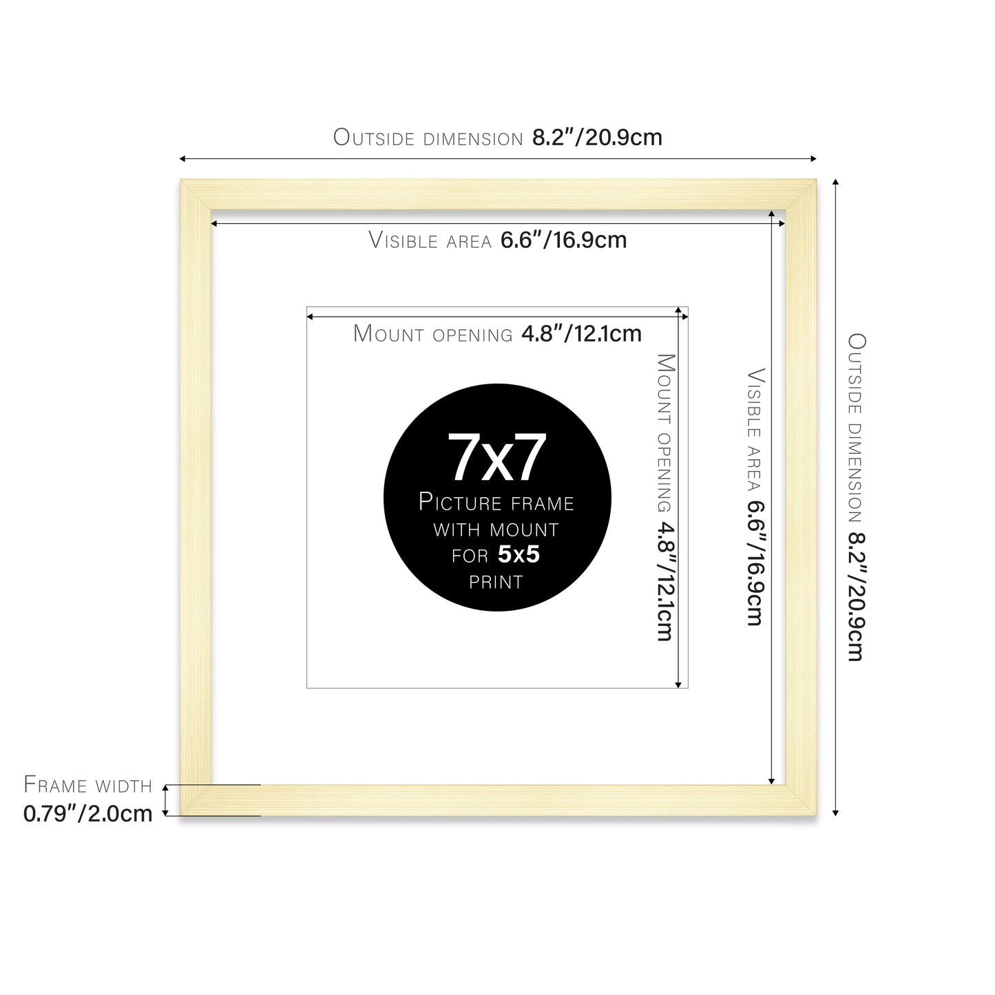 Gold Picture Frame 20mm Edge