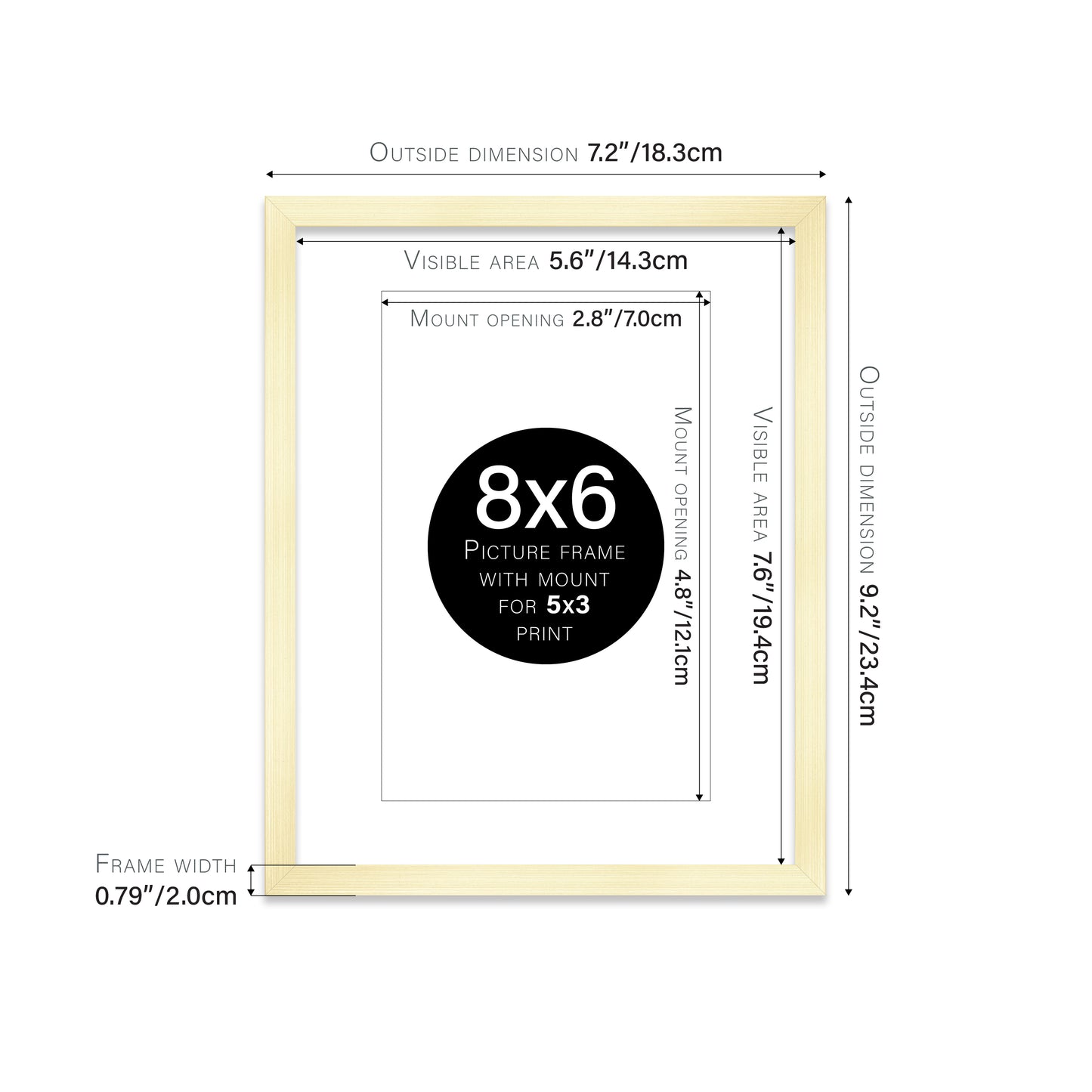 Gold Picture Frame 20mm Edge