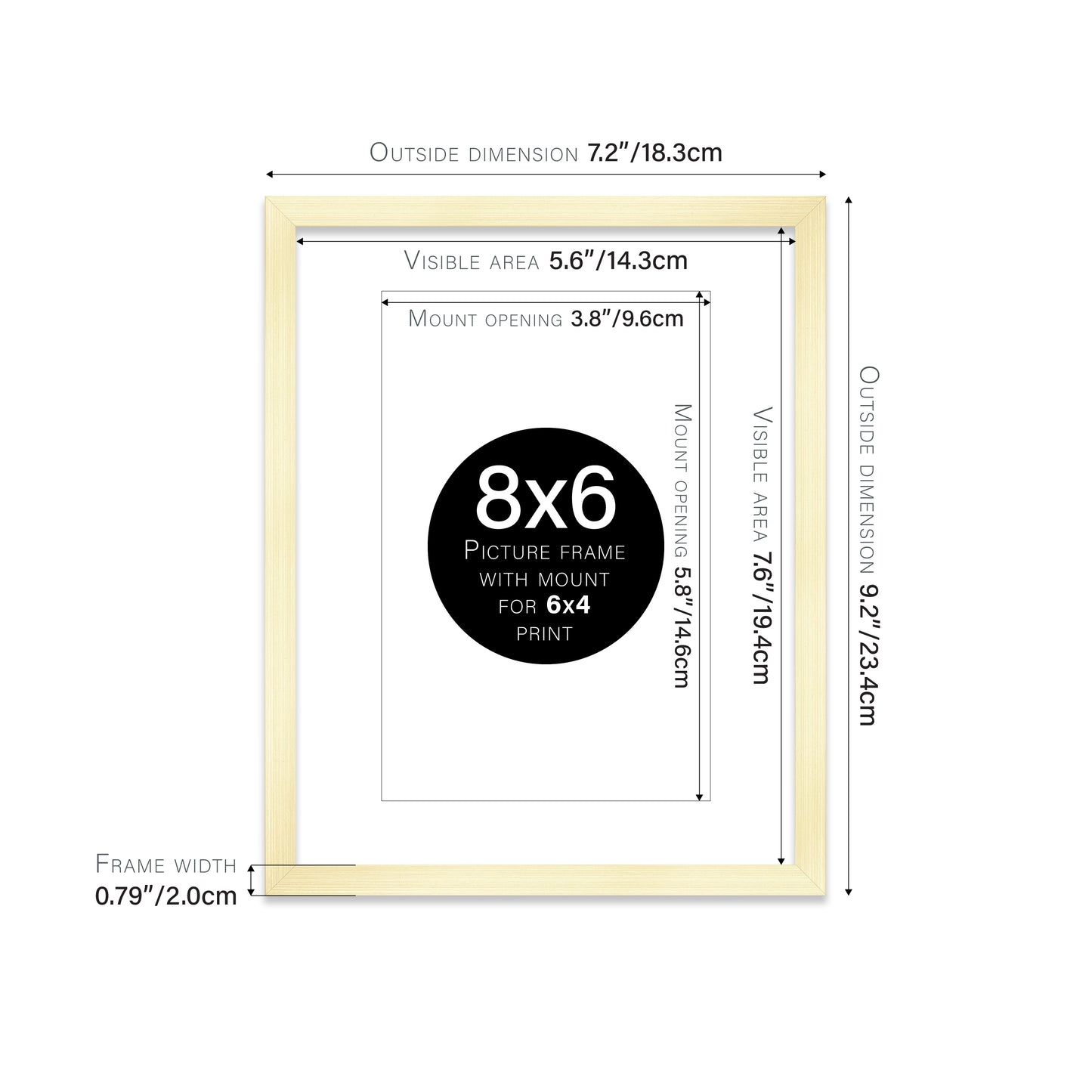 Gold Picture Frame 20mm Edge