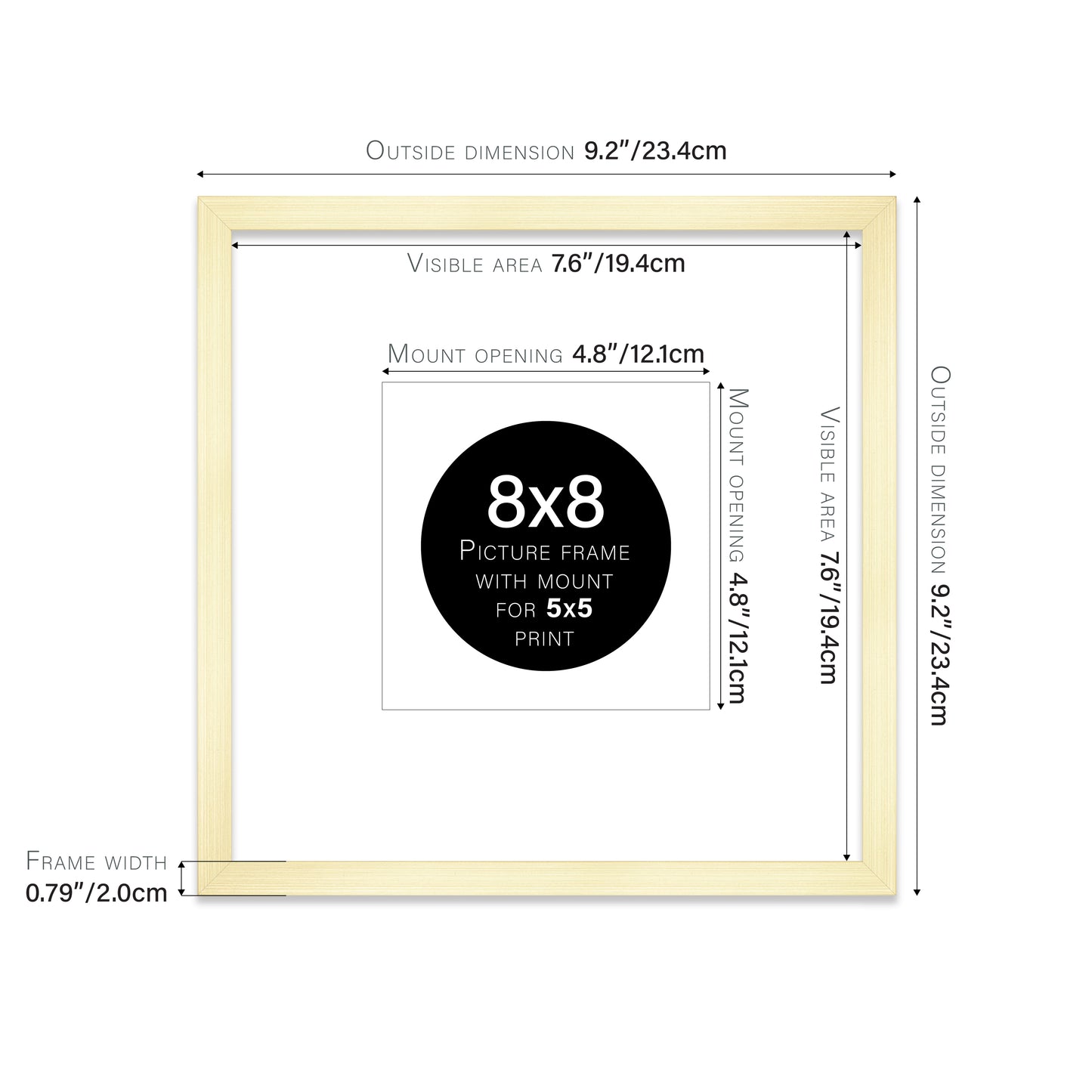 Gold Picture Frame 20mm Edge
