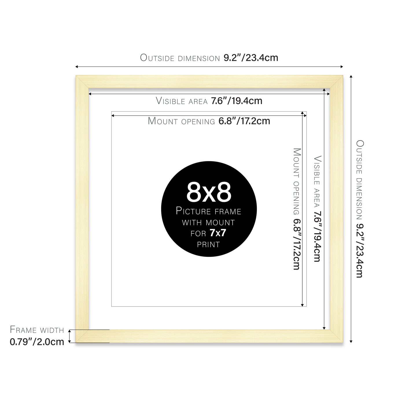 Gold Picture Frame 20mm Edge