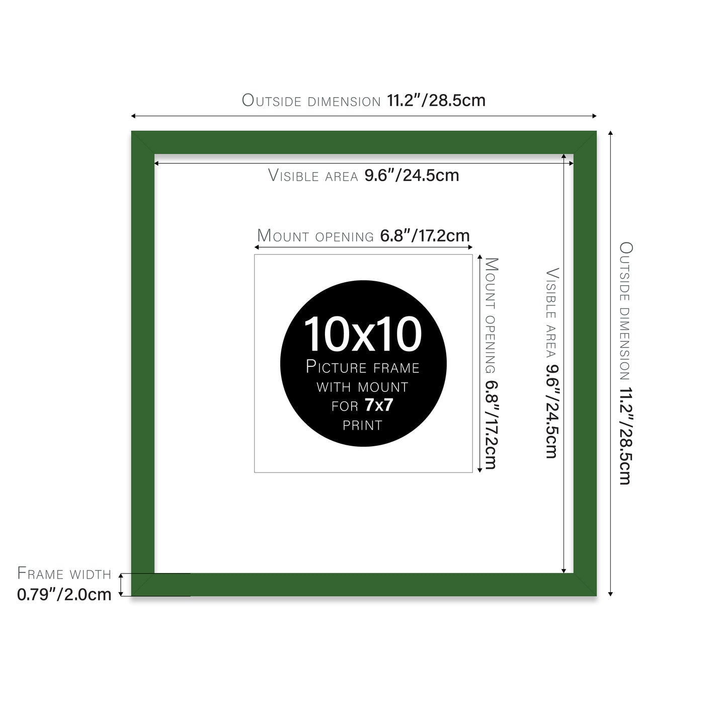 Green Picture Frame 20mm Edge
