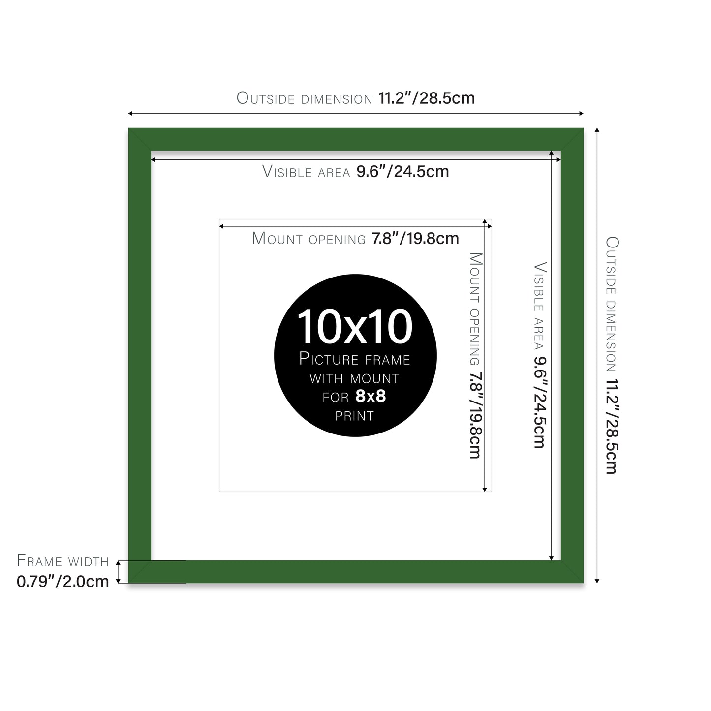 Green Picture Frame 20mm Edge