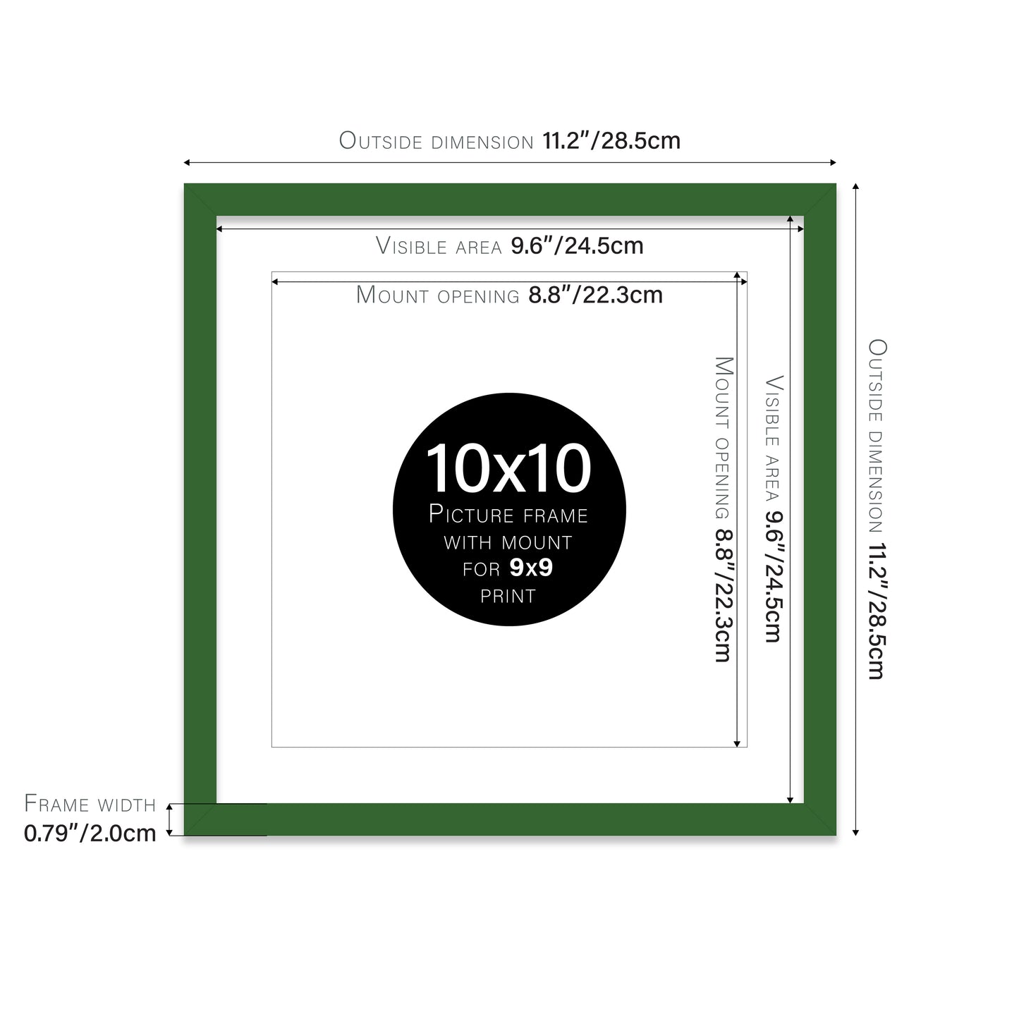 Green Picture Frame 20mm Edge