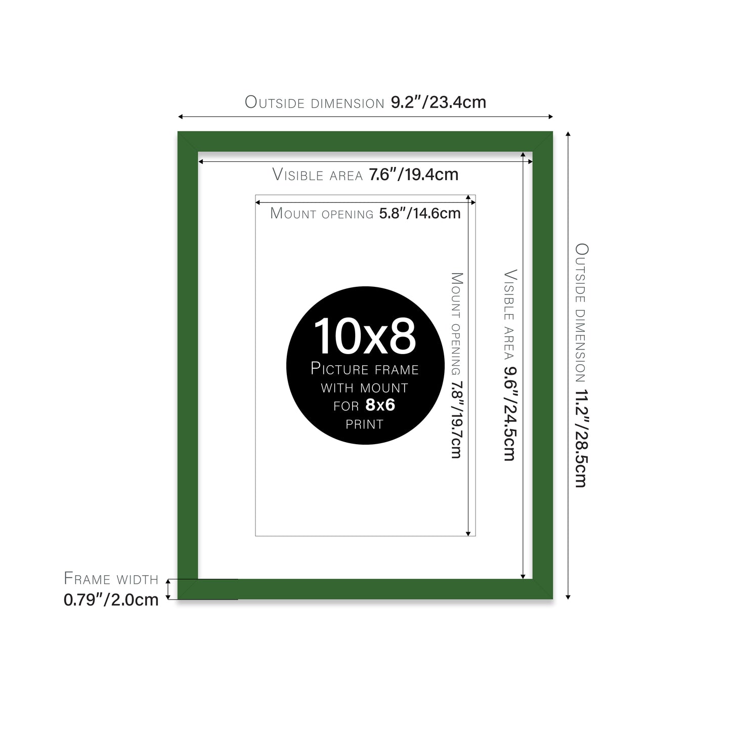 Green Picture Frame 20mm Edge