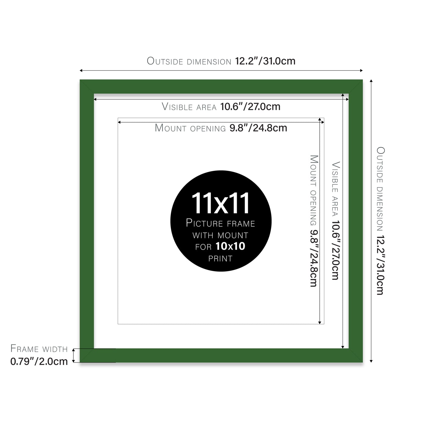 Green Picture Frame 20mm Edge