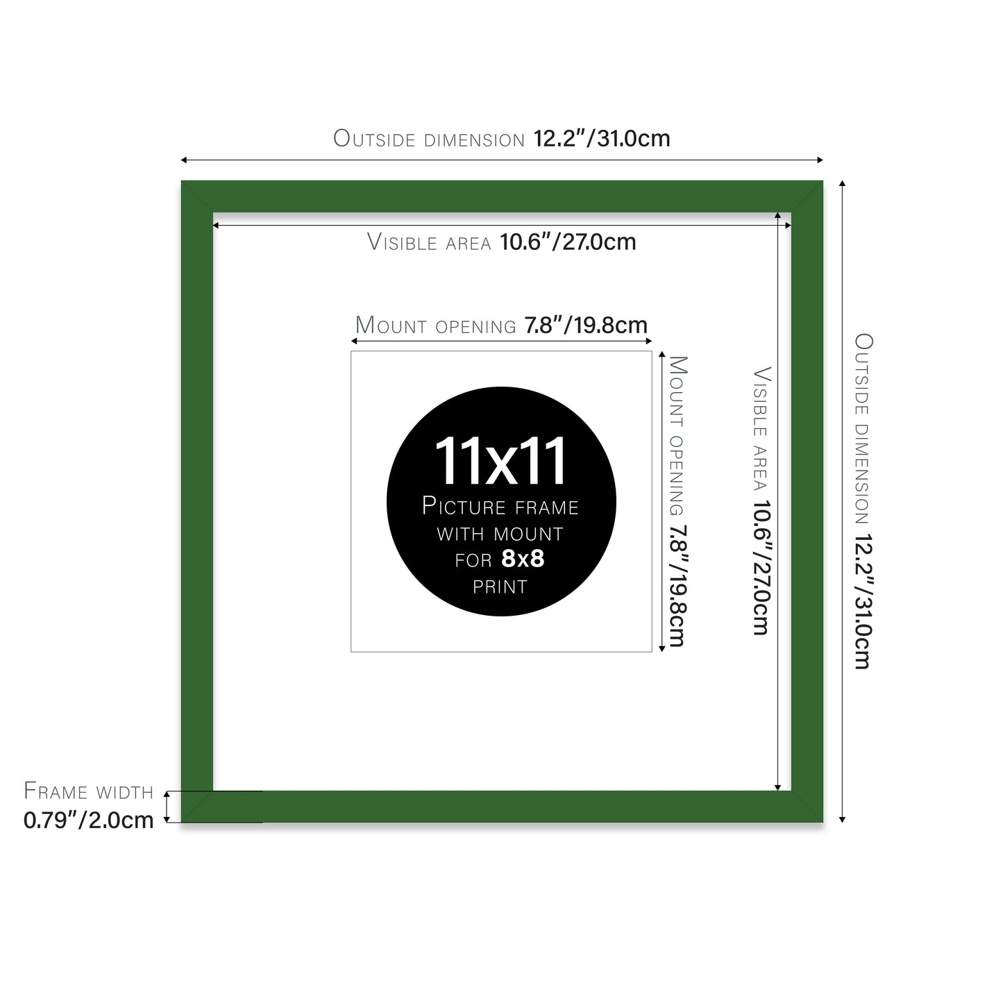 Green Picture Frame 20mm Edge