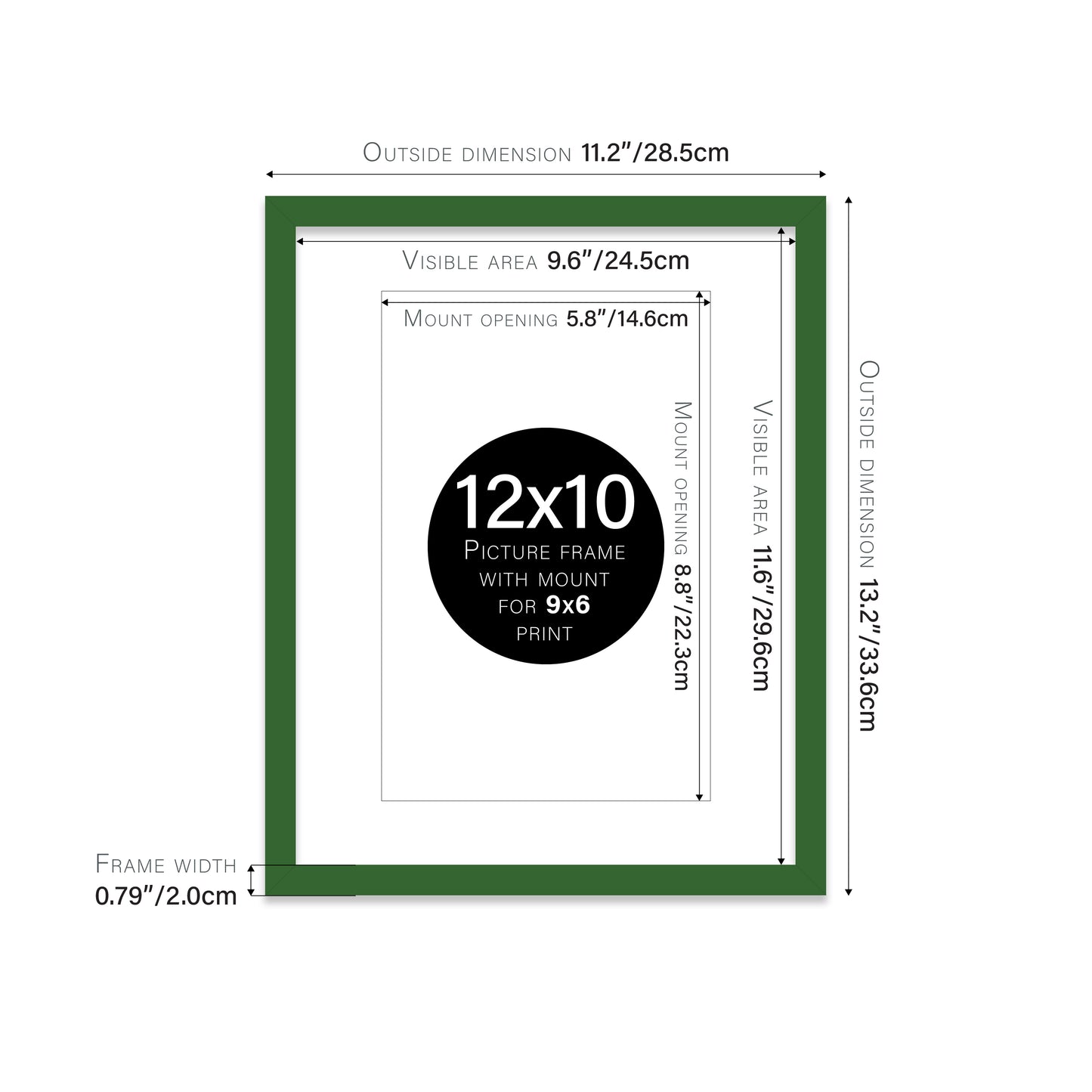 Green Picture Frame 20mm Edge