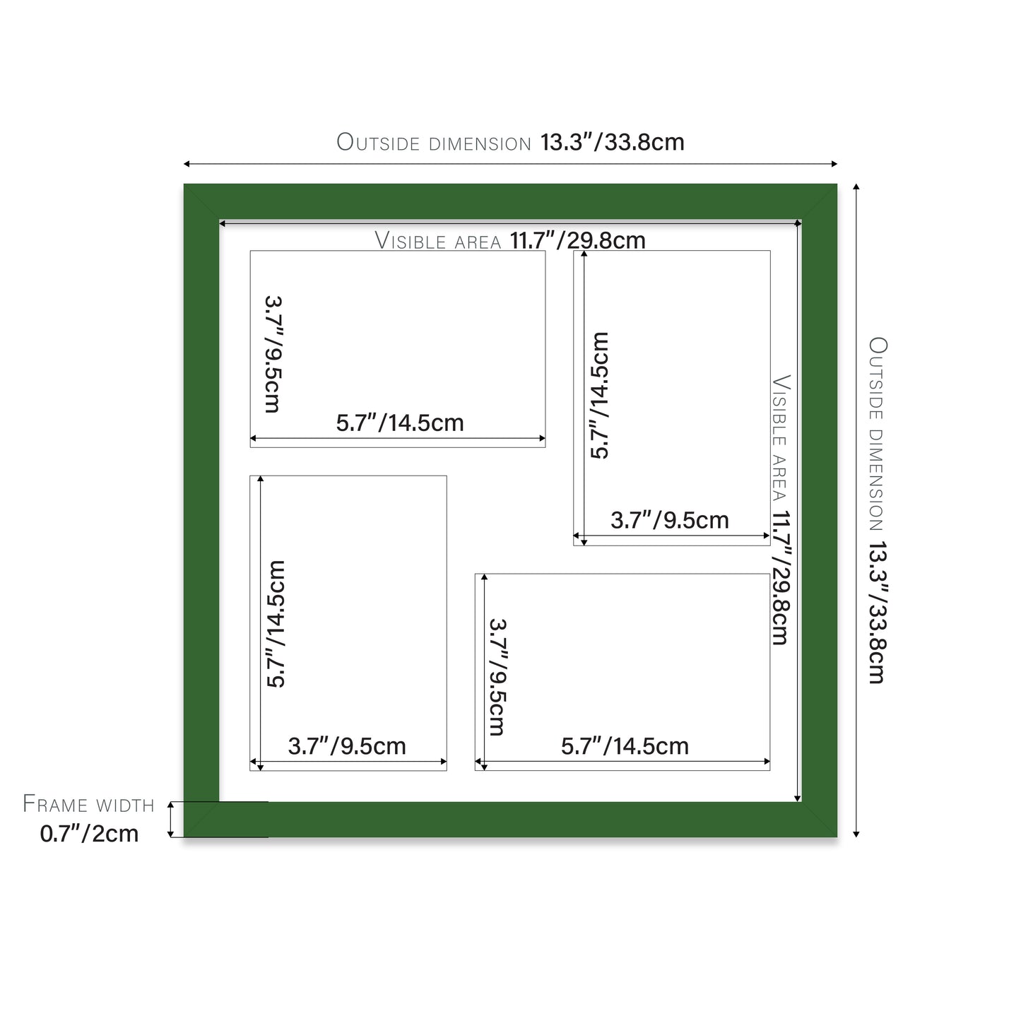 Green Picture Frame 20mm Edge