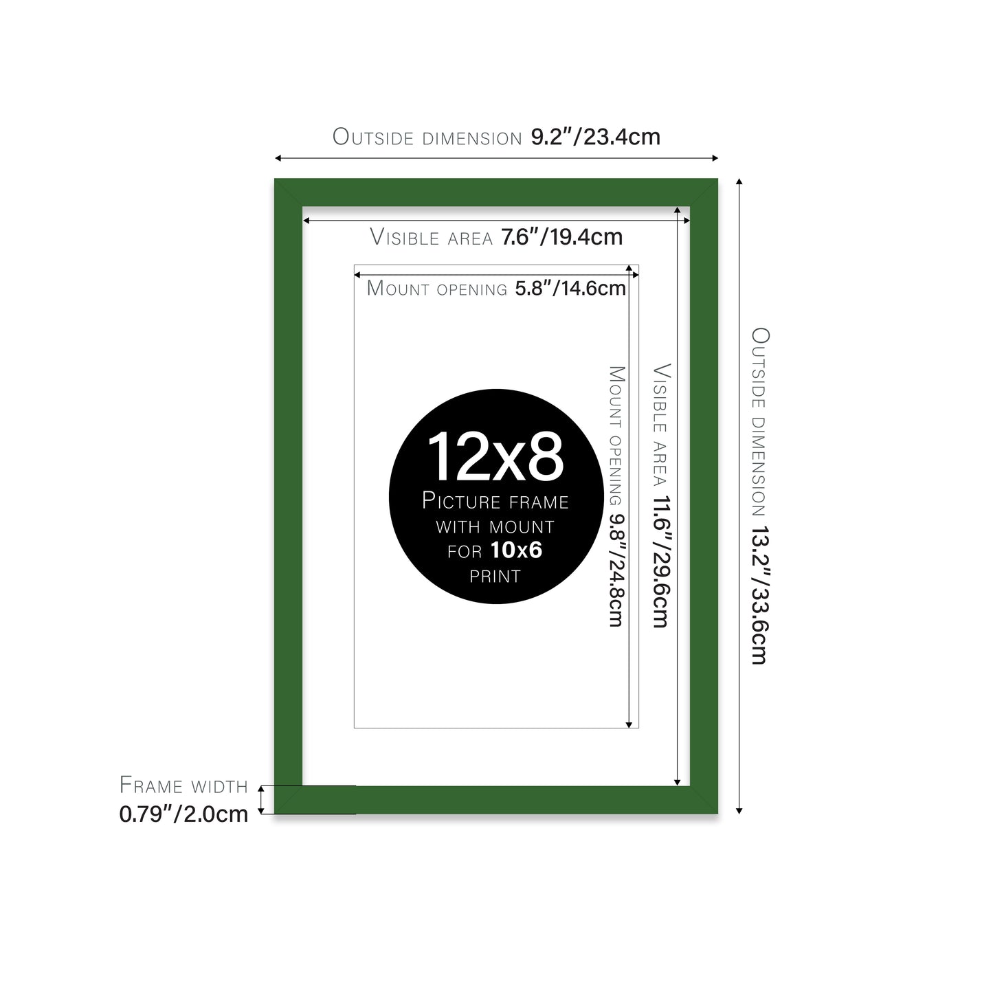 Green Picture Frame 20mm Edge