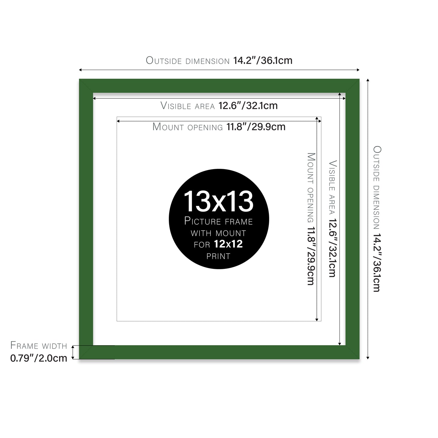Green Picture Frame 20mm Edge